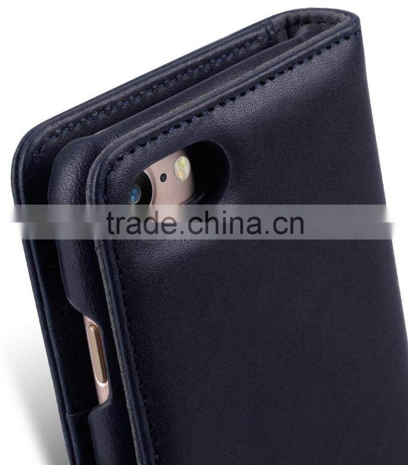 Removable Blue Wallet Premium Leather Case for Apple iPhone 7 (4.7")