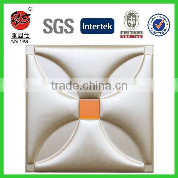 2016 400*400mm 3D leather wall panel decorative 3d PU leather covering wall panel ceiling panels