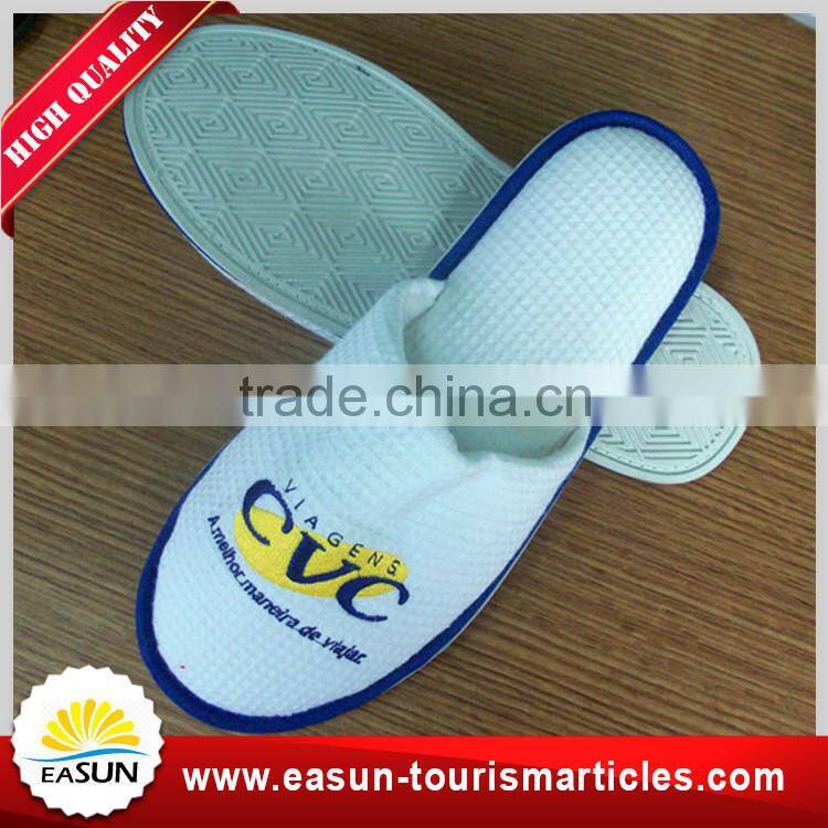 100% Cotton Towel Fabric Cutomized Embroidery Logo Cheap spa cheap hotel slippers