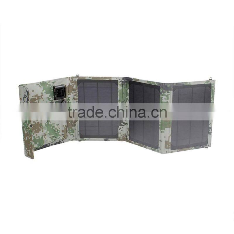 15W Solar Panel Charger with Dual USB Port ,Foldable solar mobile charger