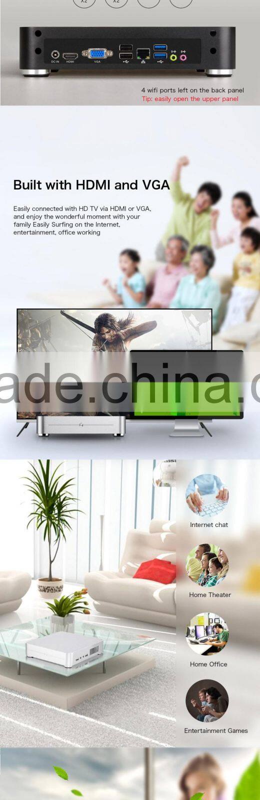 Realan W44-i7H45T Intel i7 Mini PC Desktop Barebone Computer