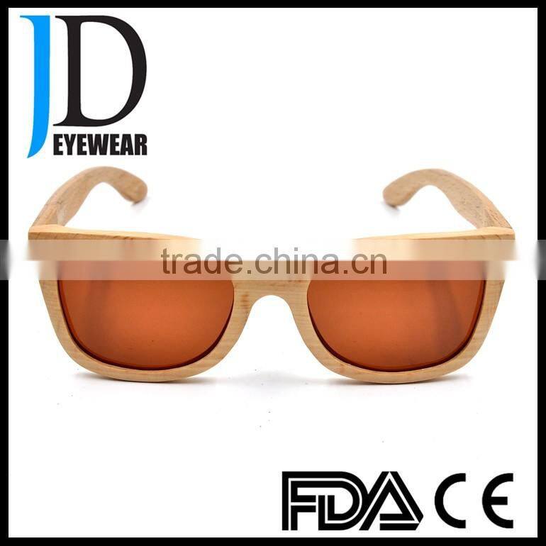 High Quality Natural Wood Red Lens Cusotm Polarized Sunglasses