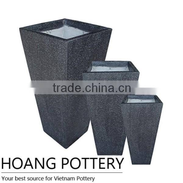 Roll Rim Fiber Terrazzo Garden Pots / planters Wholesale