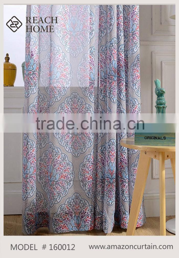 2016 Hot Sale fashion Solid Sheer Voile Curtain, embroidery sheer curtains fabric, drapes - Pinch Pleated / Rod Pocket