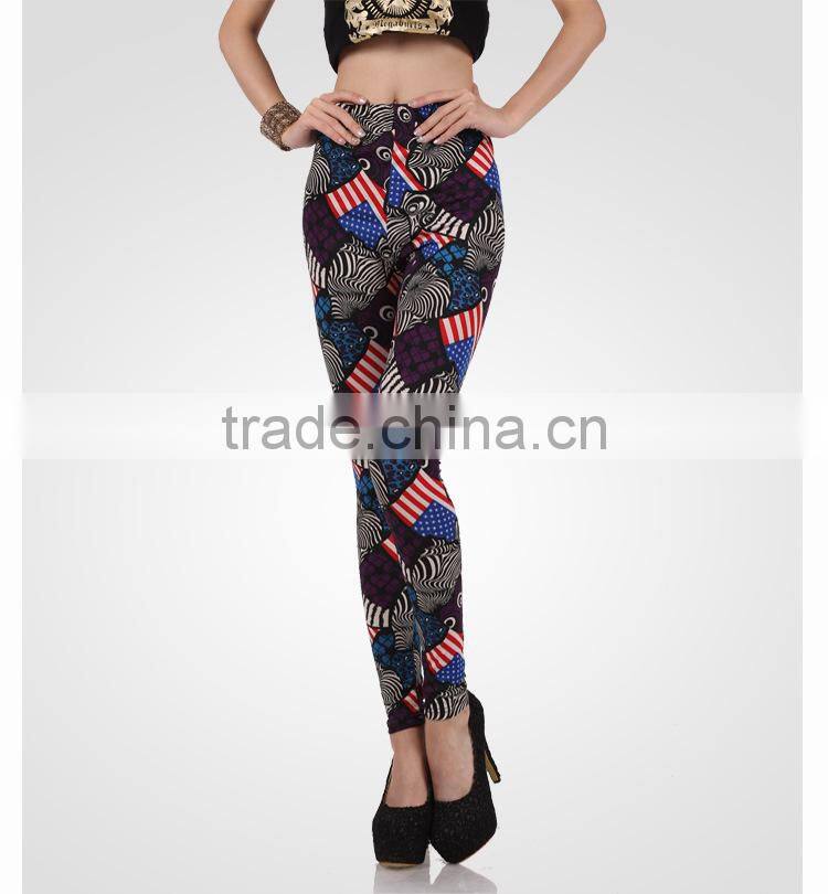 Wholesale professionally Customize New Sexy Slim Fashion High Elastic UK USA Flag Print Tight Leggings Pants