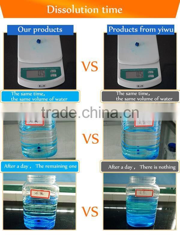 Blue bubble toilet bowl cleaner detergent chemicals