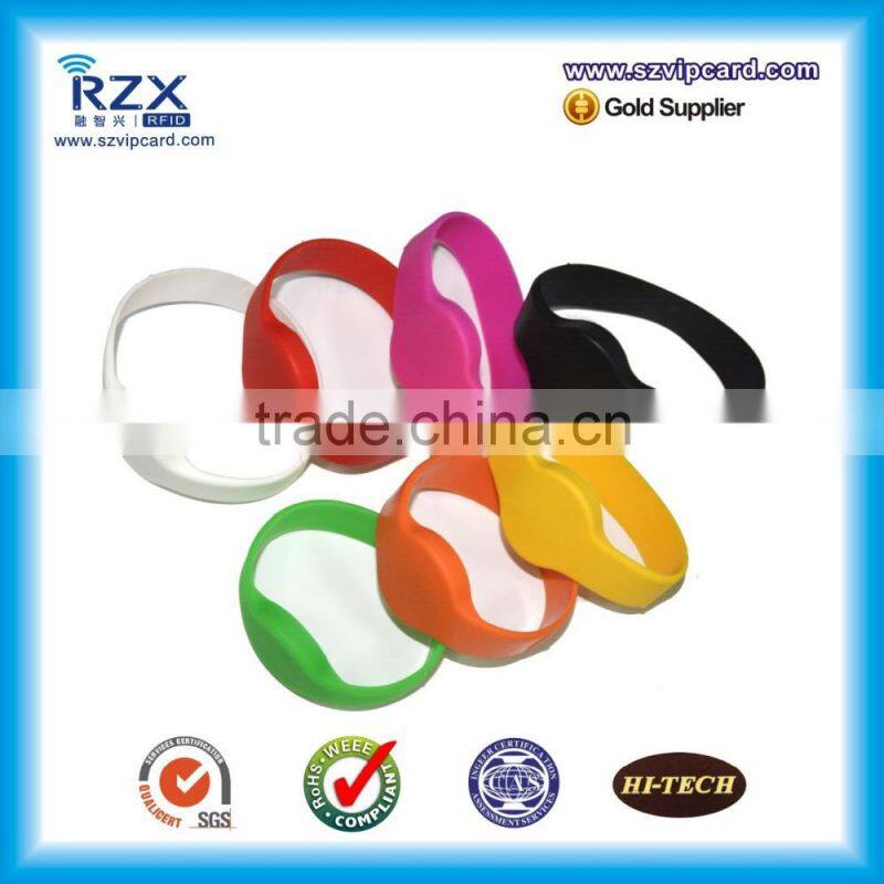 13.56Mhz access RFID Silicone wristband with Dia 55mm 65mm 74mm