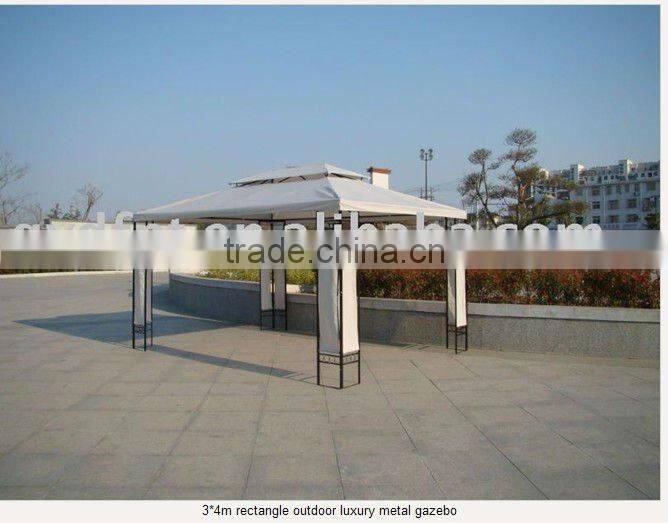 3*4m rectangle outdoor luxury metal gazebo