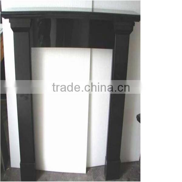 Polished China Black Granite Fireplace Mantel