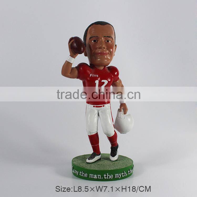 Hotsale custom resin soccer bobble head, NFL bobble head, MLB bobble head