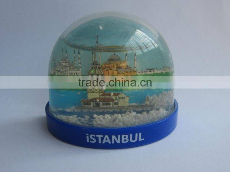 Snow Globe With The Magnet,Fridge Magnet For Tourist Souvenirs,OEM Fridge Magnet Plastic Photo Snow Globe