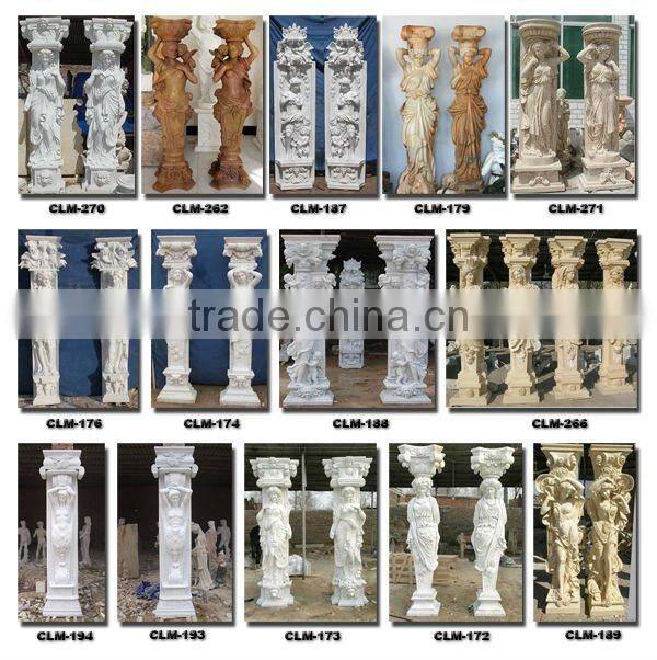 Western Style Carved Stone Statue Pillar