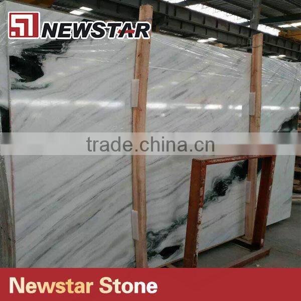 Price bookmatched slabs white marble with black veins
