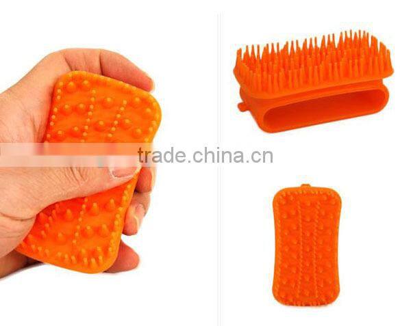 dog cat pet silicone bathing grooming cleaning brush soft durable