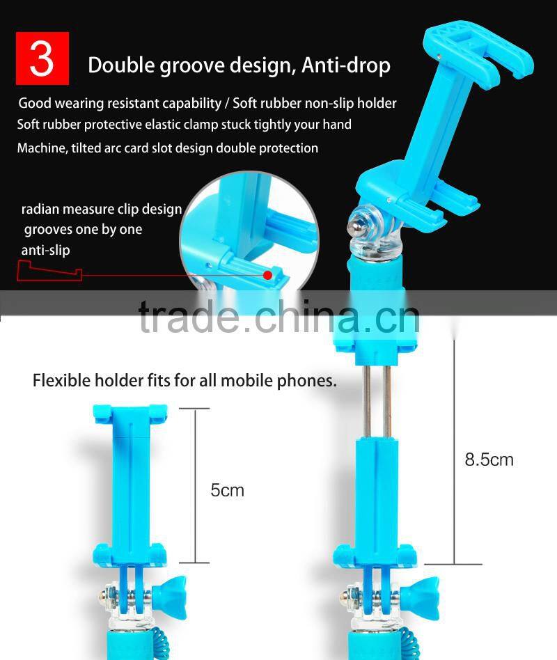 Wholesale foldable mini wired monopod