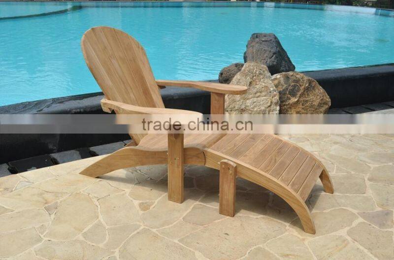 2016 New design Adirondack teak solid wood beach sun lounge