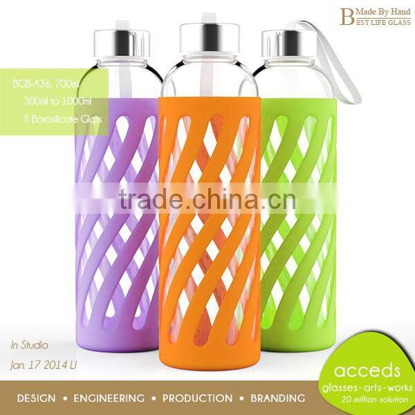 BPA Free Borosilicate Glass Creative Custom Design Water Bottle