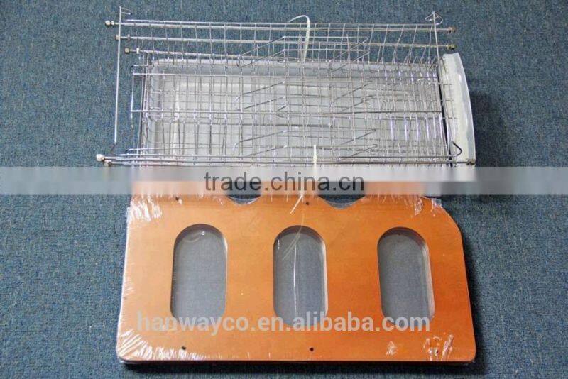 stock iron wooden 3-layer dish drainer