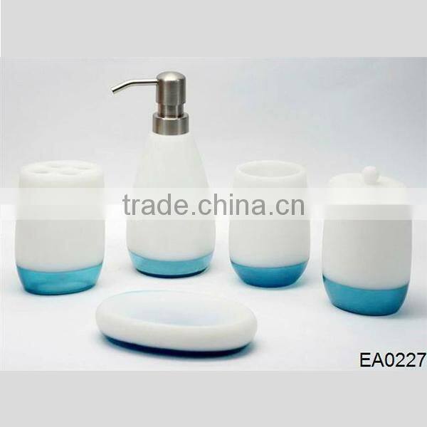 Blue novel polyresin skin care kotion bottle designed for shower gel bathrom decoration