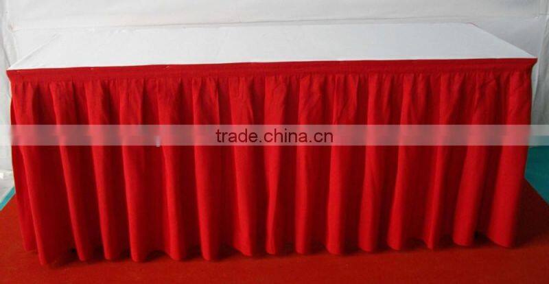 hotsale red wedding party table skirting