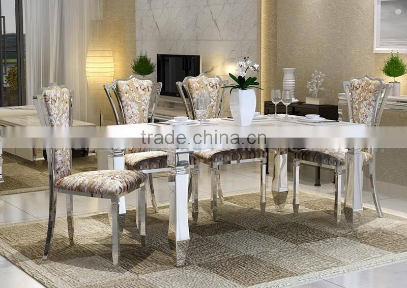 Latest Design Marble Stainless Steel Hot Pot Table