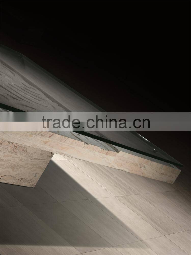 luxury furniture glass top marble base square coffee table center table