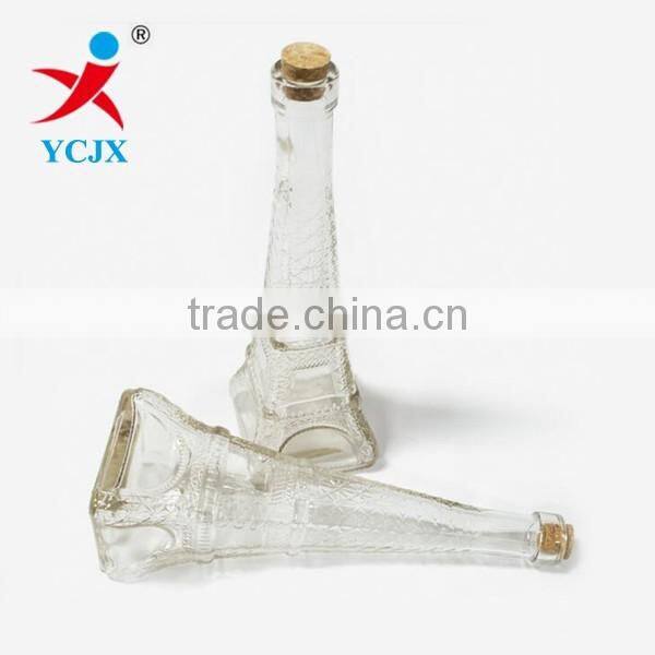 Tower Shape Storage Glass Bottles Gift with Cork Lids