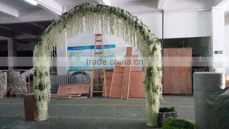 Artificial wisteria flower Arch with iron frame for wedding party decoration