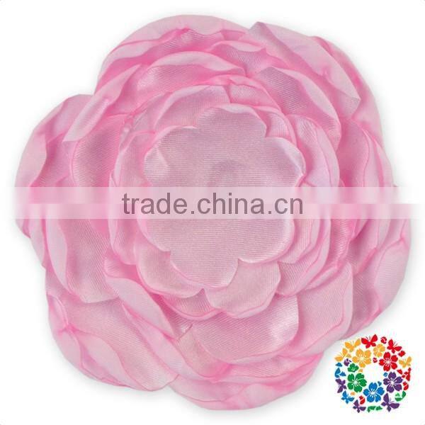 Colorful Satin Poppy Layered Flower Fabric Handmade Flowers For Baby Girl Hair Accessories