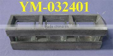 Hot-selling Wooden Candle Holder With 2 round glass