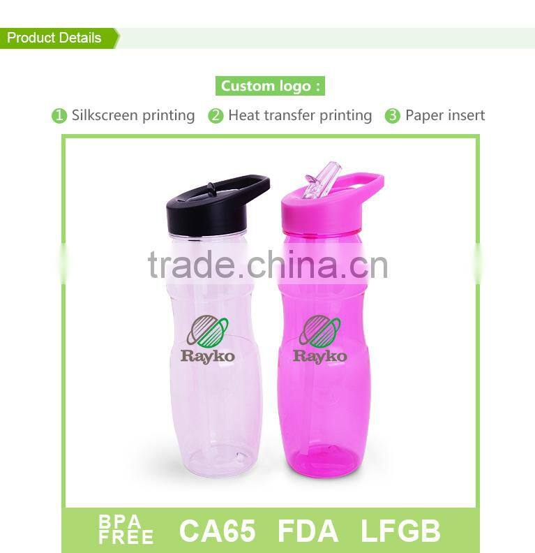 Arcylic single wall with sipper plastic water bottle