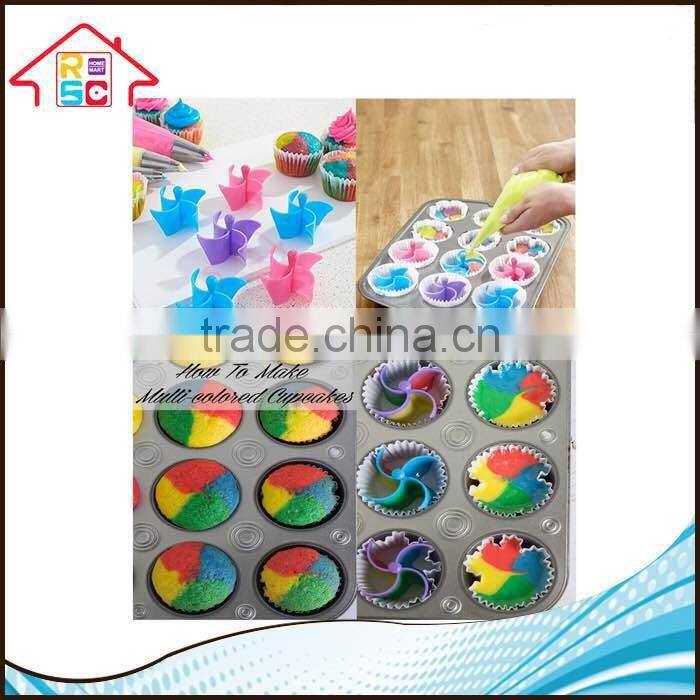 NBRSC New Design Hot Selling CupCake Divider For Decorating Cakes Multicolored Cupcakes Set Of 12pcs