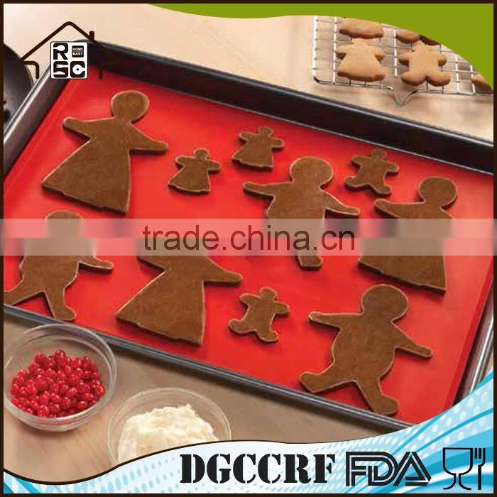 NBRSC Custom Wholesale Red Flexible Non Stick Pan Liner Placemat Table Protector Silicone Baking Mat