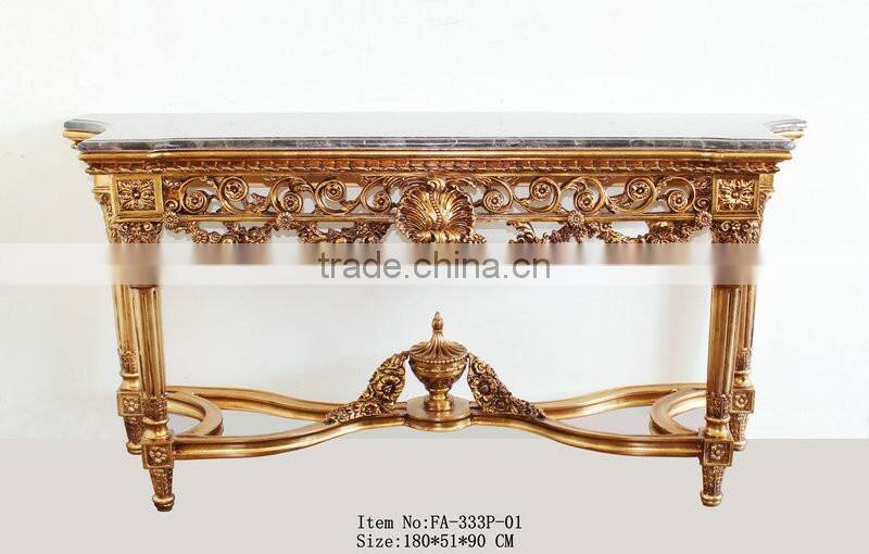 Made in China Foshan factory baroque furniture console gold