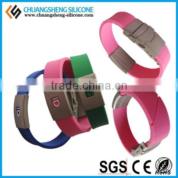 ID bracelet with silicone material for the old and chirldren