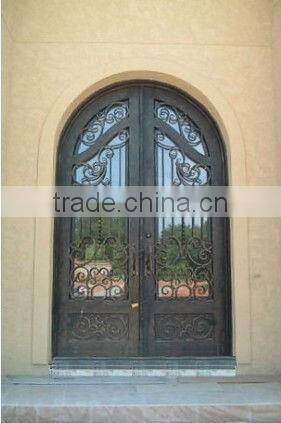 Bisini European style iron arch double entry door (BG90051)