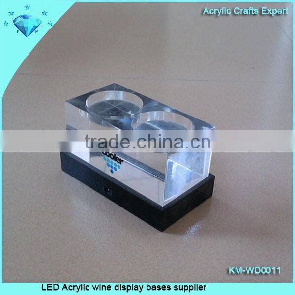 Fashion orientation LED Acrylic wine display bases supplier