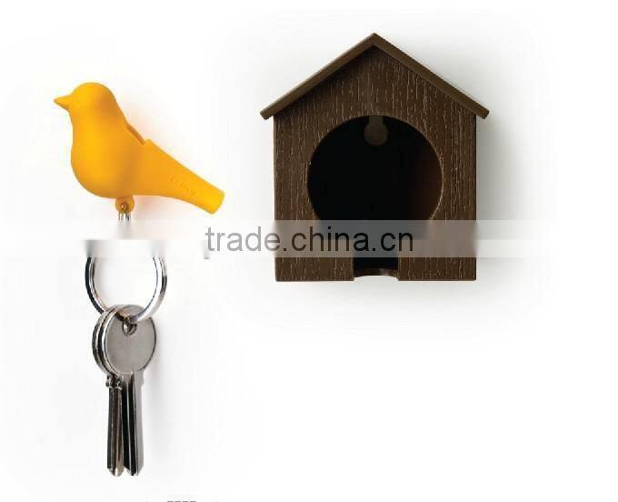 bird's nest key ring with whistle hang on the wall
