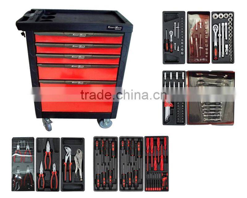 LB-464 220pcs Newest Professional Taiwan Design hand tool set in red 6 drawers Cabinet