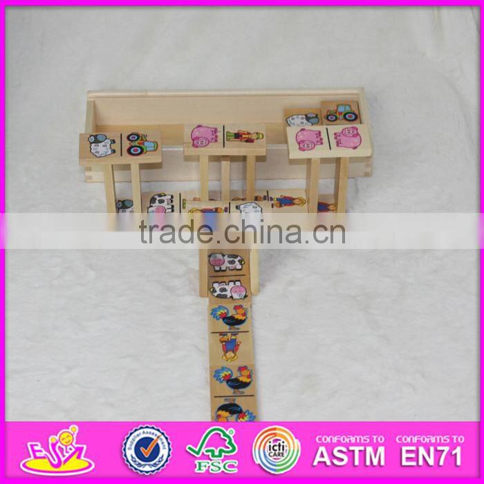 2017 new design funny kids play wooden dominoes toys for sale W15A075