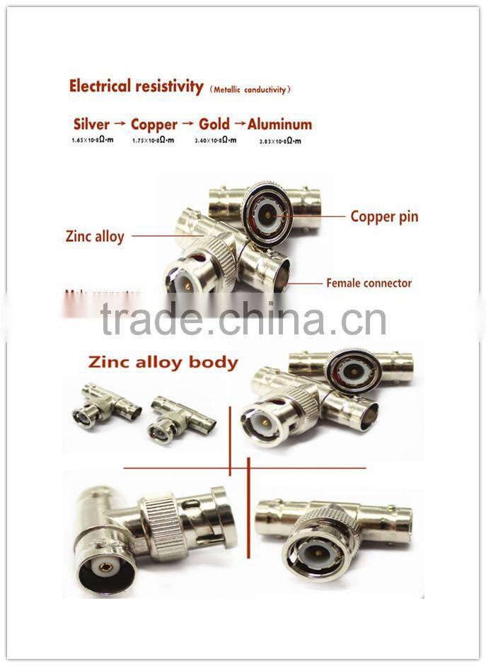 CCTV camera rg58/ rg59/ rg60 solderless coaxial bnc female connector