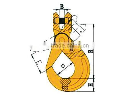 China Grade 80 Self Locking Clevis Lifting Hook For Wholesale