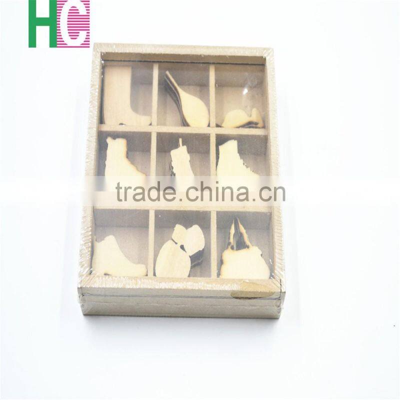 2016 art craft new design Christmas Present wooden stamps snow wood toy piece