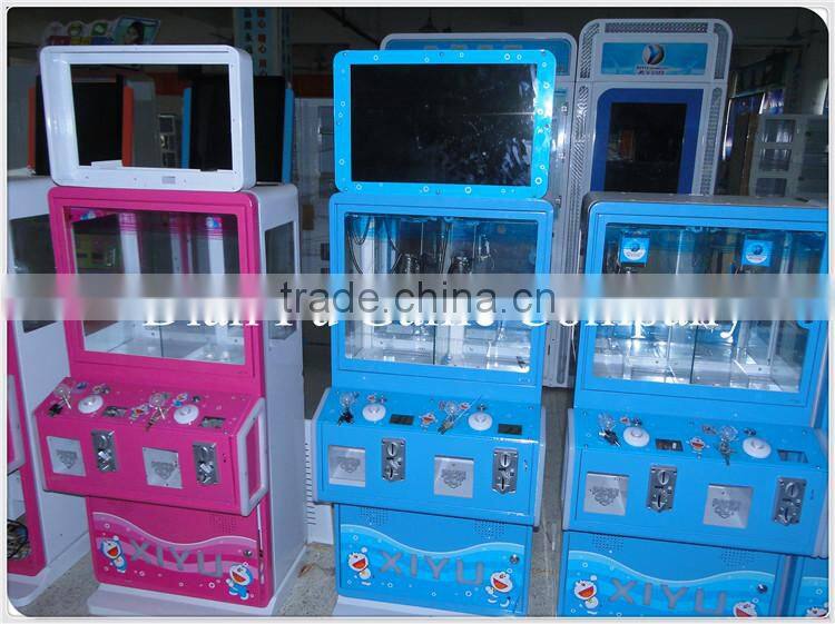 mini cheap double screen claw plush toy crane game machine for advertisement