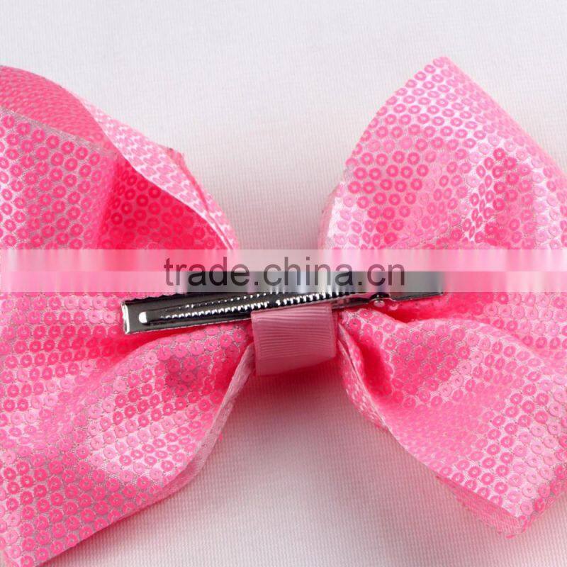 Factory wholesale women girls sequined jojo alligator hair bow clips