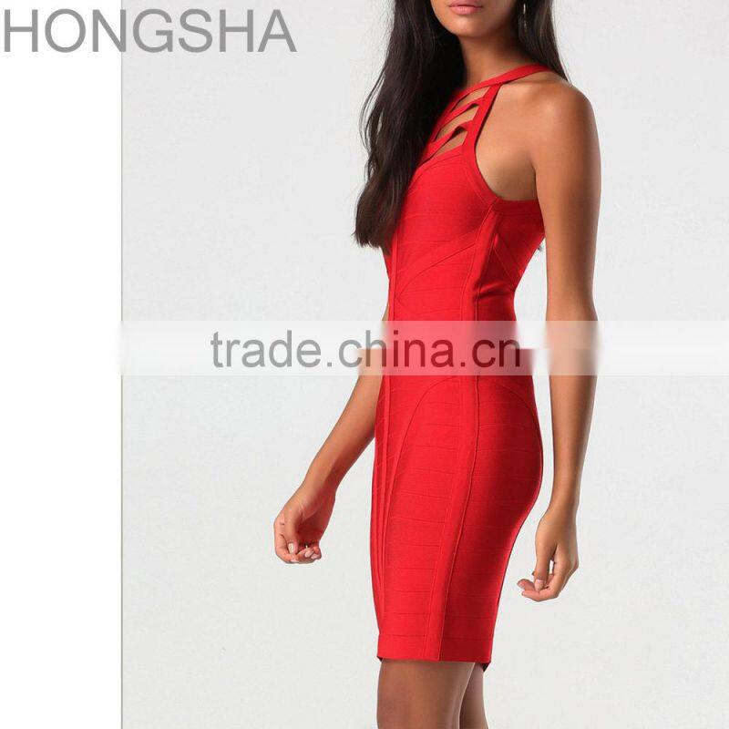 Western Party Wear Bodycon Bandage Dress 2015 Designer One Piece Women Party Dress HSD1217