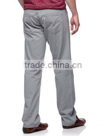 Men's Grey Twill Soft Washed Slim-straight Jeans