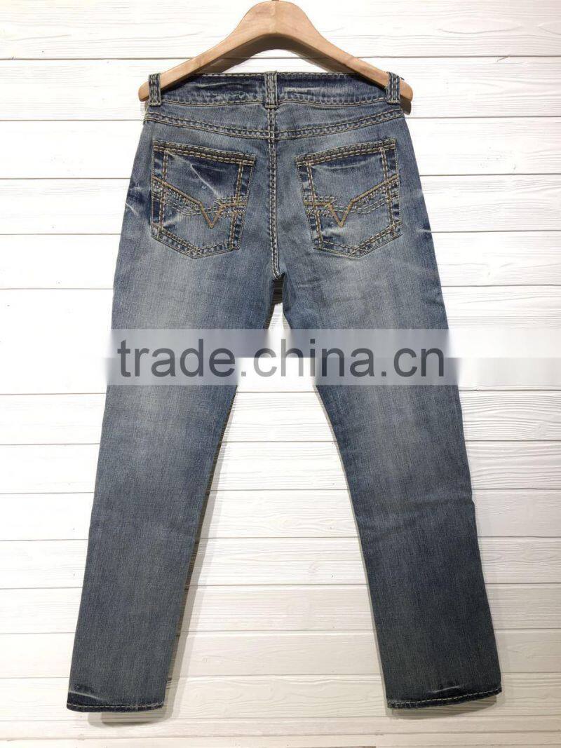GZY Stock Slassical Dark Or Light Blue Jeans Men For 2017 Denim