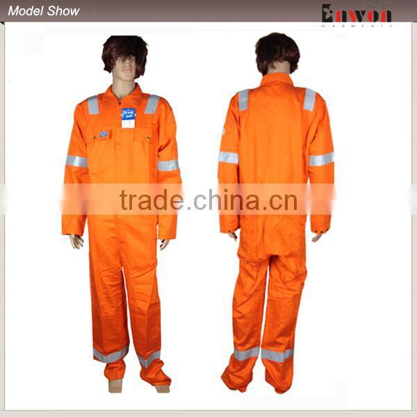New Design Breathable Reflective Orange Cotton Coveralls