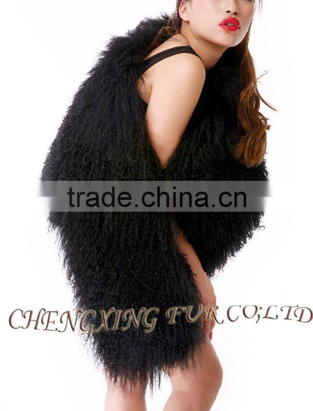 CX-B-91A Genuine Mongolian Lamb Fur Scarves And Shawls